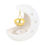 Thumbnail: White Crescent Moon Hanging Oil Burner with Gold Dish
