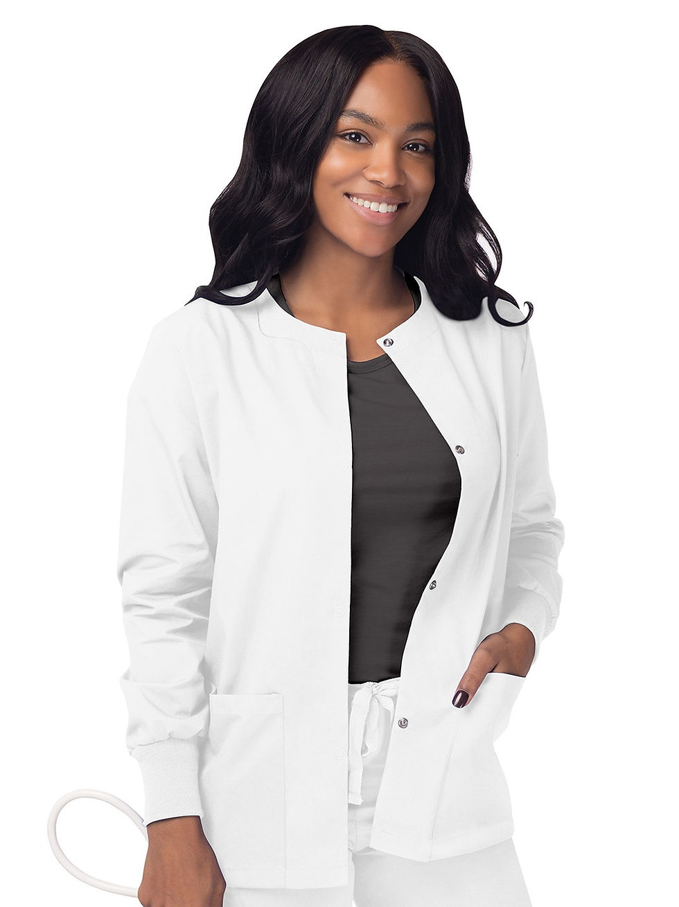 Round Neck Warm-Up Jacket Sivvan by Adar White,