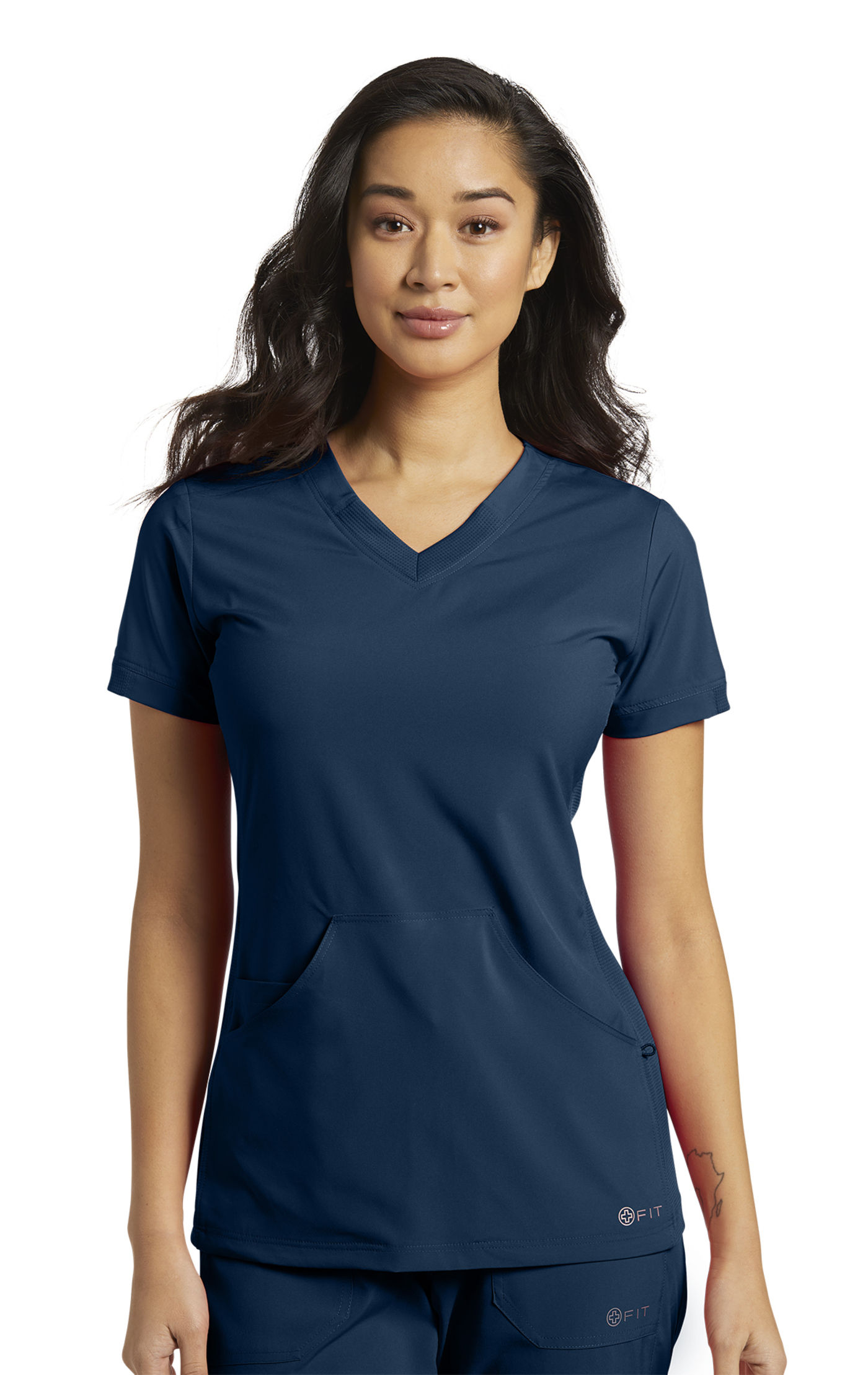 FIT V-Neck Top Athletic Styling- Navy