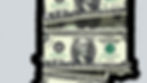 The shape of the State of Indiana with dollar bills.