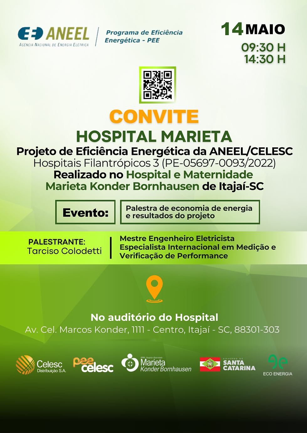 Convite - Palestra - Hospital Marieta
