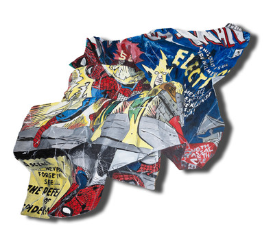Spiderman 137 x 81 cm oil on cut-out aluminum dibond plate 2024
©Rik Beemsterboer