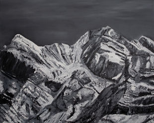 Säntis,
80 x 100 cm,
Öl auf Leinwand, 2022,
©Rik Beemsterboer
Säntis vor dem Bau der Bergstation und des Sendemasts.