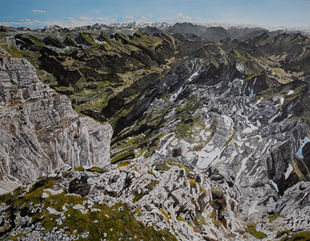 Churfirsten,
140 x 180 cm
Öl auf Leinwand, 2022
©Rik Beemsterboer
Fernblick richtung Toggenburg