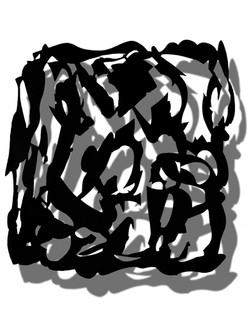 Transformation,
Airbrush auf augesägter Alu-Dibond, 2023,
©Rik Beemsterboer