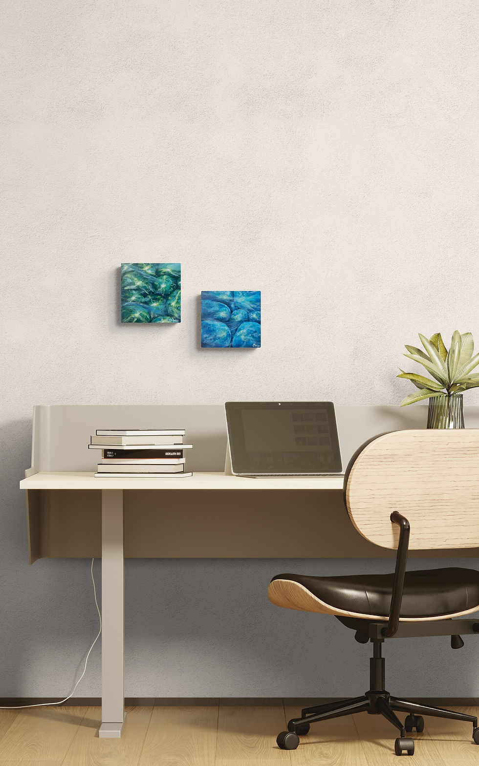 Miniature : Le chant des galets - 20x20cm