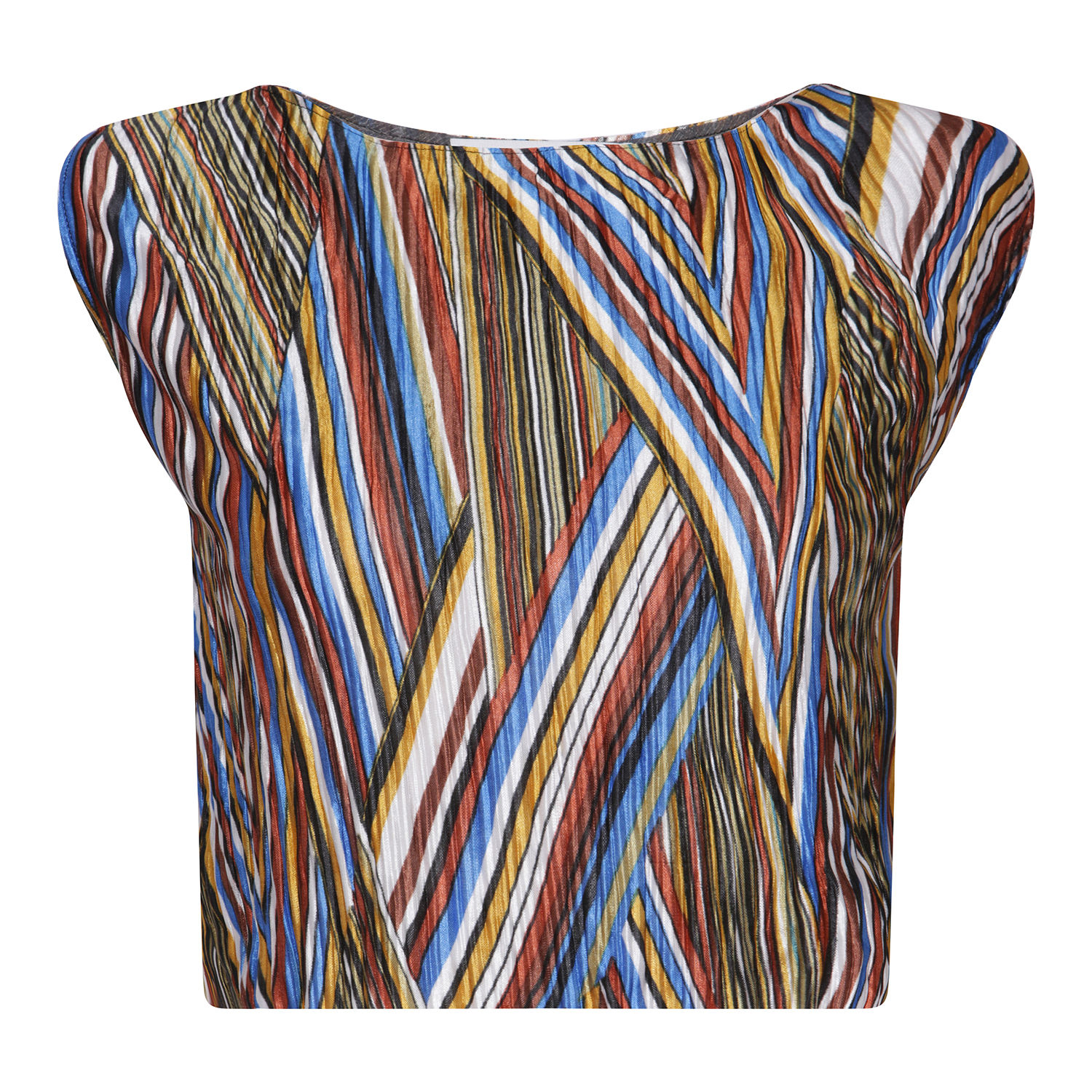 Ziggy Crop Top - Blue/Brown