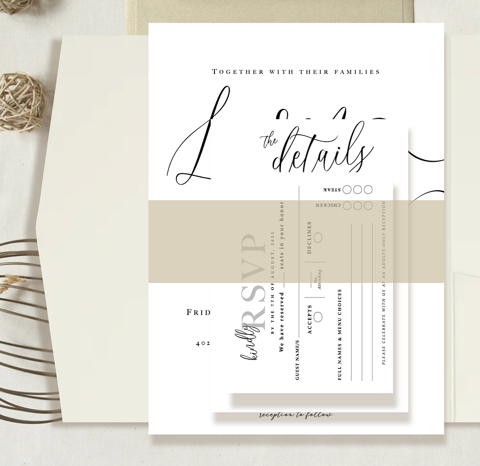 Thumbnail: champagne wedding invitation