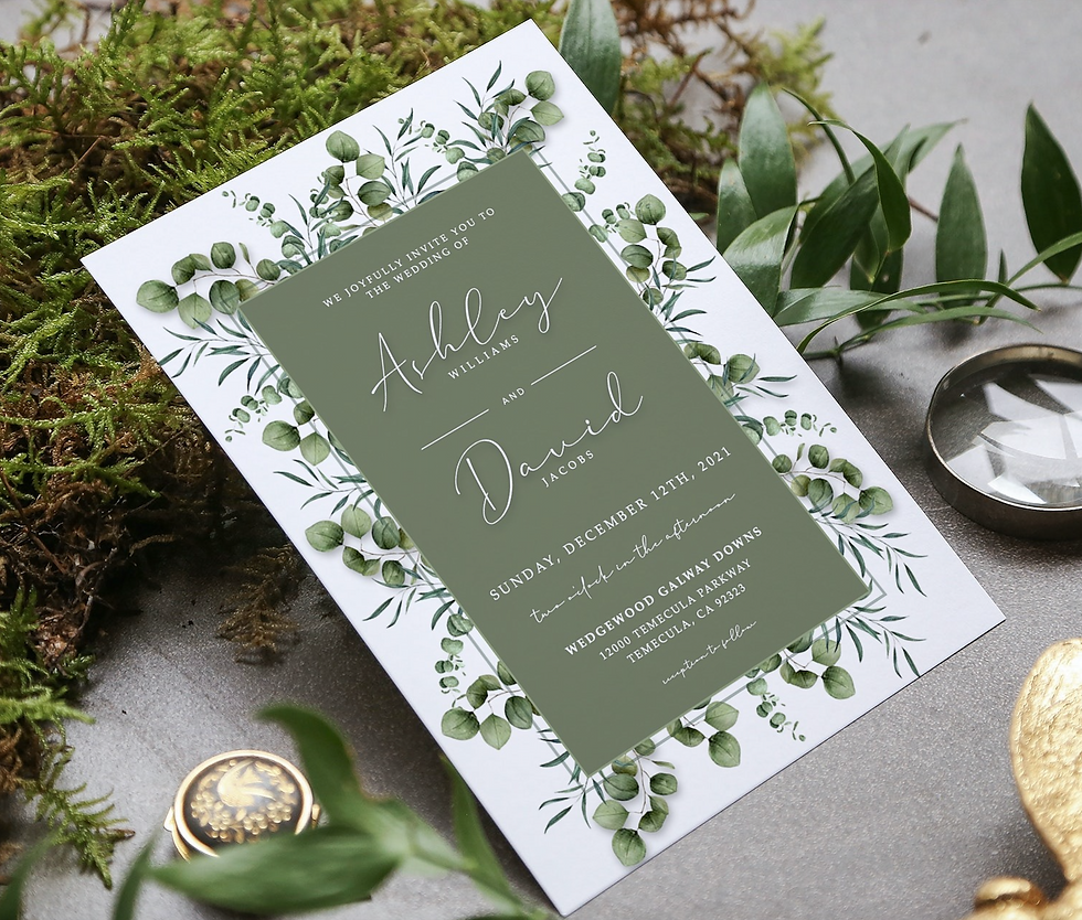 Thumbnail: eucalyptus wedding invitation sample, eucalyptus greenery invitation