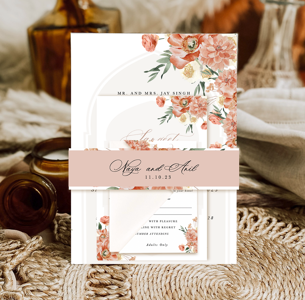 hindu wedding invitation, summer indian wedding invitation