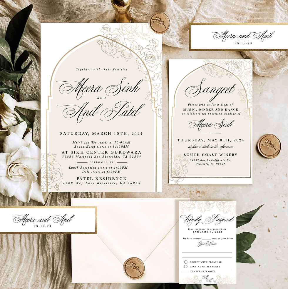 elegant indian wedding invitation, formal indian invitation, formal indian wedding, traditional indian wedding invitation