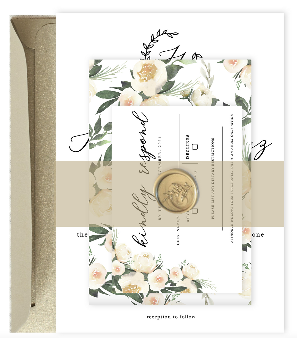 Thumbnail: Wedding Invitation, white wedding invitation