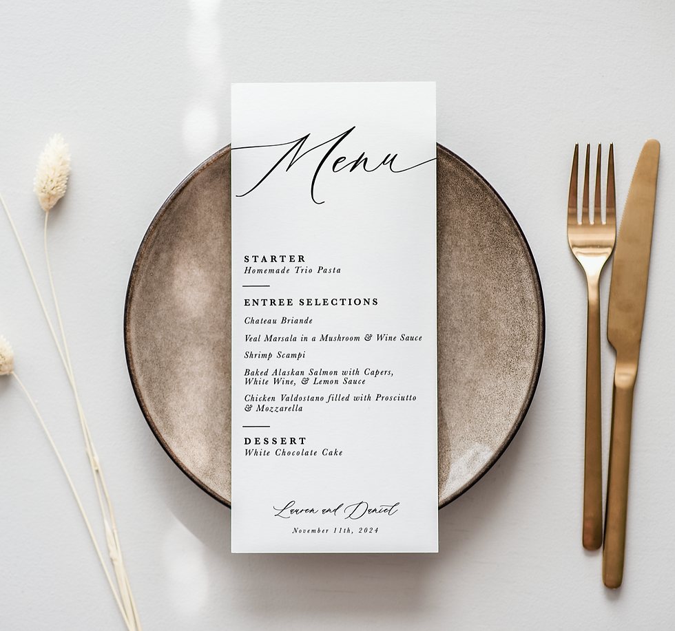 pretty white menus for wedding, wedding menu ideas, white wedding menus