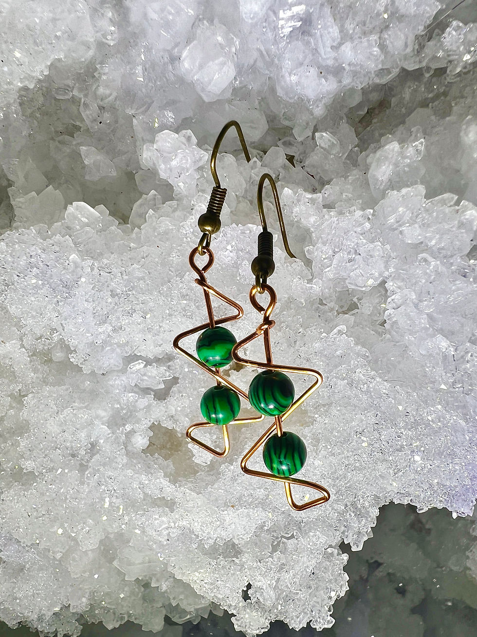 Miniature : Boucles d'oreille Malachite
