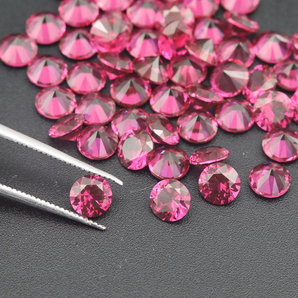 Collection étincelante de nano cristaux de grenats rhodonite ronds de 3 mm.