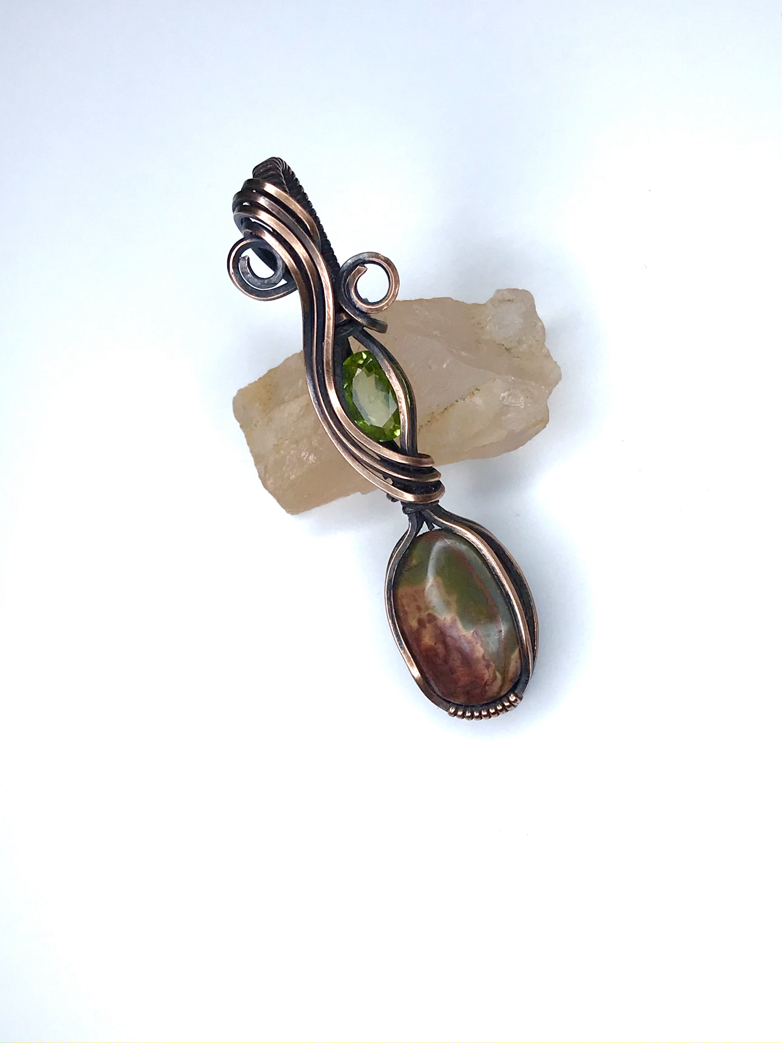 Pendentif Jaspe+Peridot
