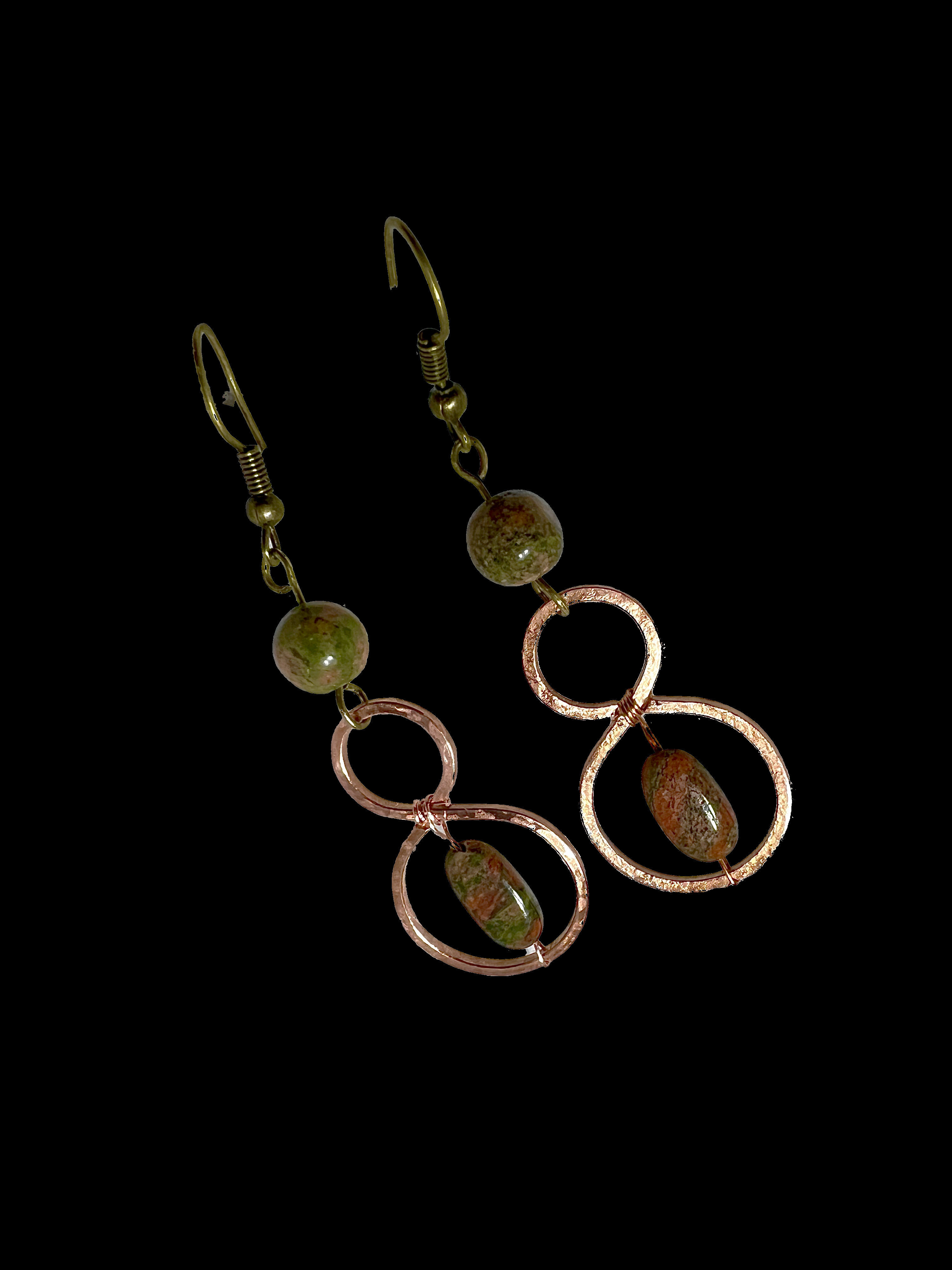 Boucles d'oreille Unakite