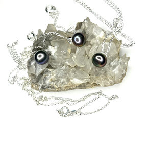 Collier en argent Perle noir