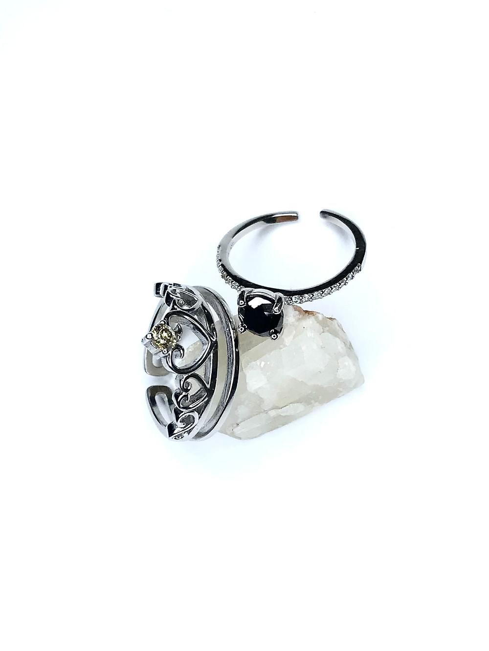 Bague en argent 925, Diamants