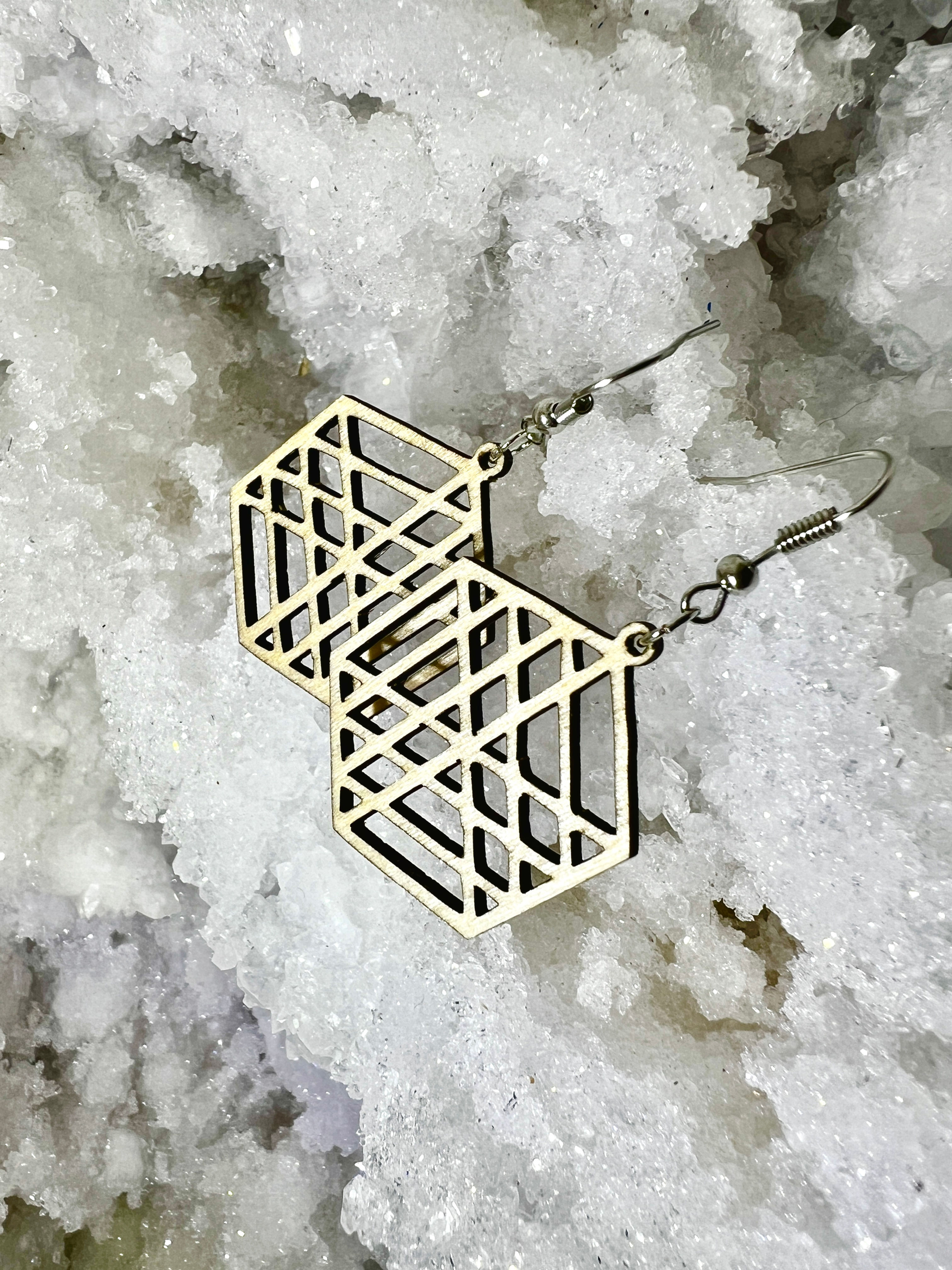 Boucles d'oreille hexagonales