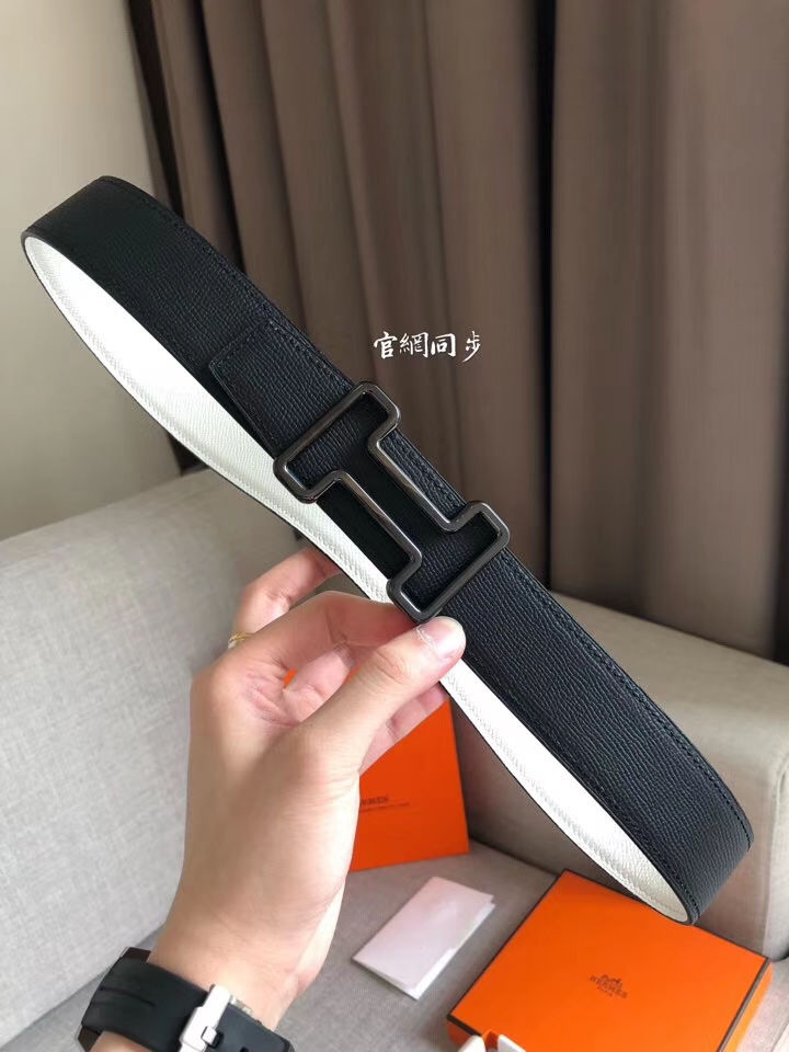 HERMES 38MM REVERSIBLE LEATHER BELT