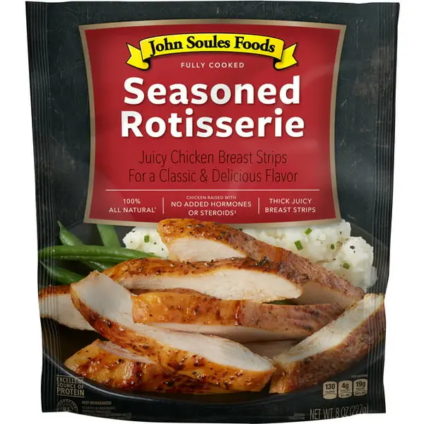JOHN SOULES SEASONED ROTISSERIE CHICKEN 8oz