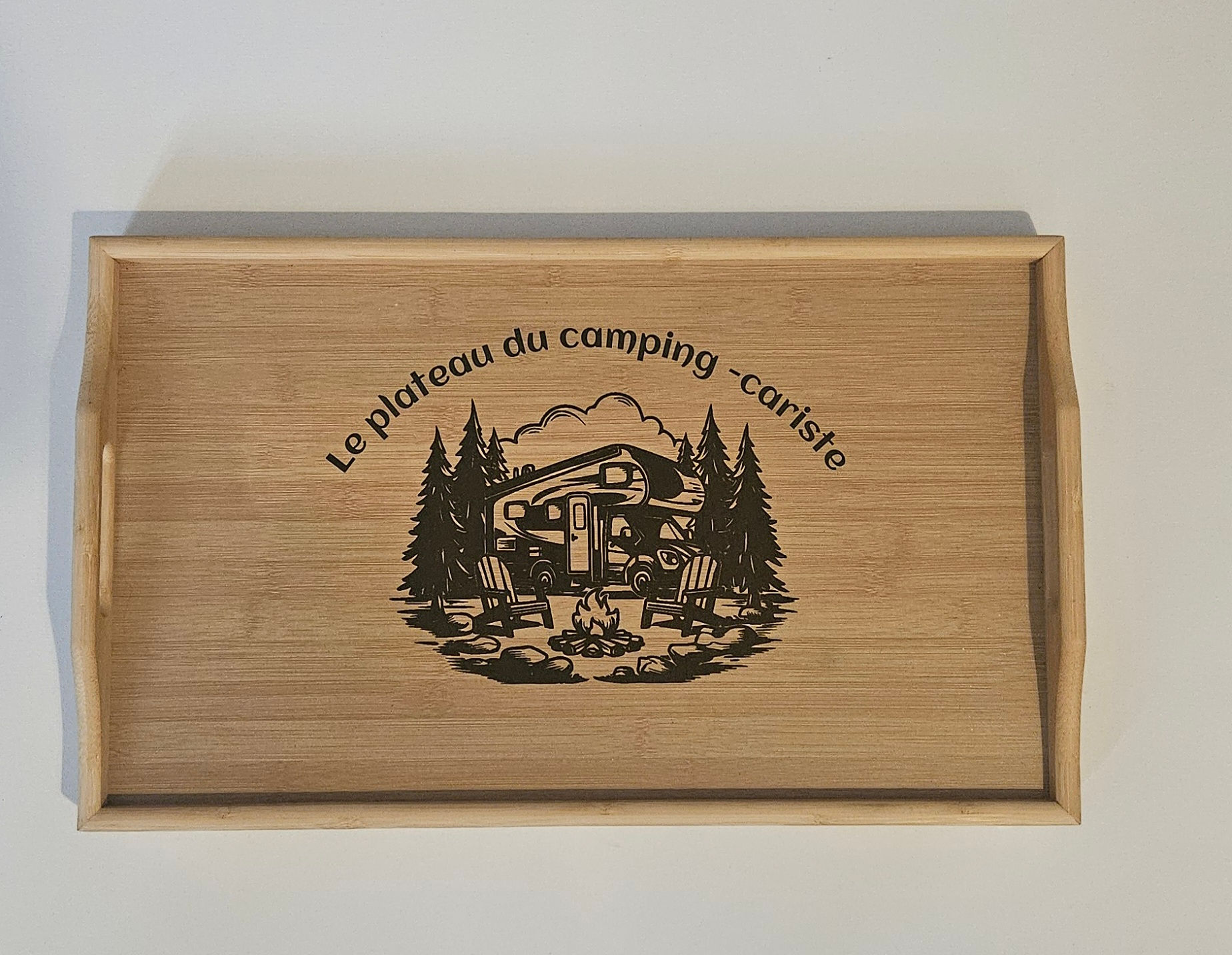 Plateau Petit Déjeuner pliabe Bambou Camping-Cariste