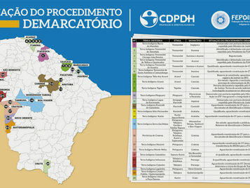 Mapa da Situação do Procedimento Demarcatório das Terras Indígenas do Ceará - #DEMARCACE