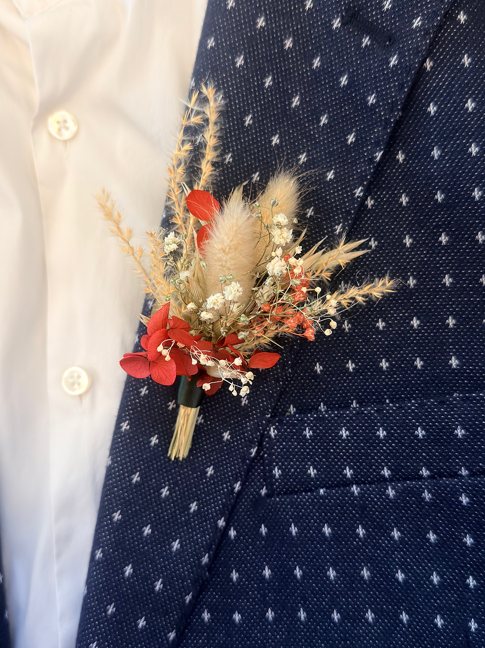 Boutonnière fleurs séchées - mariage