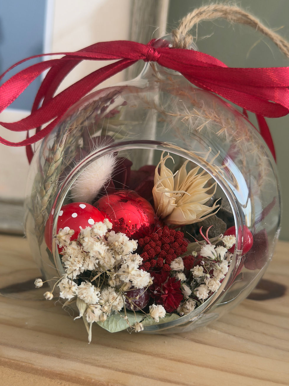 Boule décorative fleurs séchées - Les Javottes Reims