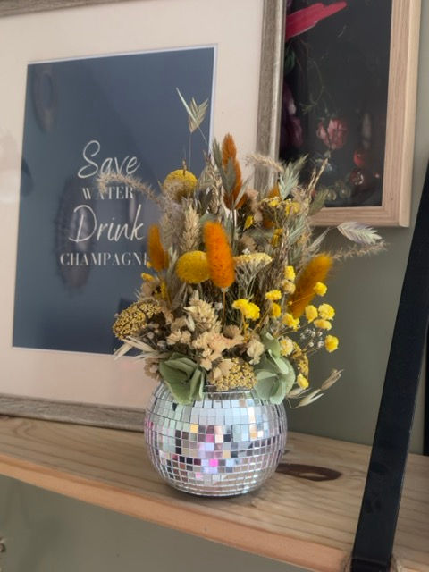 Miniature : Pot disco fleurs séchées orange - Les javottes