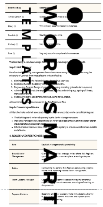 OSHC compliance policy template