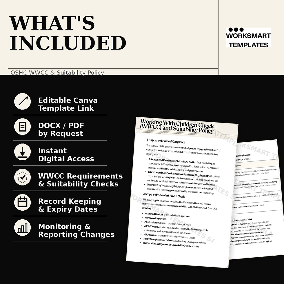 WWCC policy inclusions