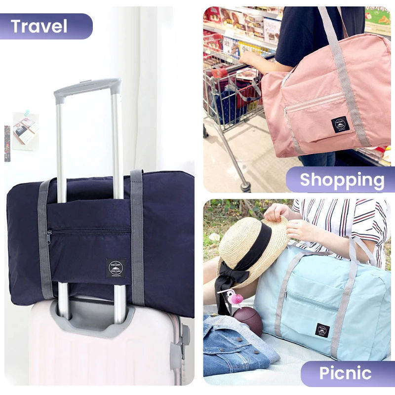 Miniatura: Mala de viagem dobrável, tipo duffel, ideal para levar a bordo em voos, perfeita