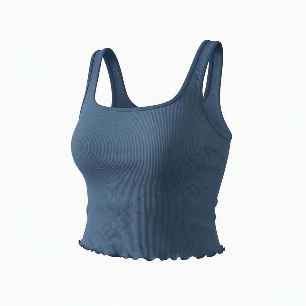 Miniatura: Regata feminina lisa com decote quadrado e textura canelada. Blusa básica femini