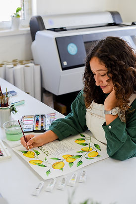 hand painted lemon ketubah