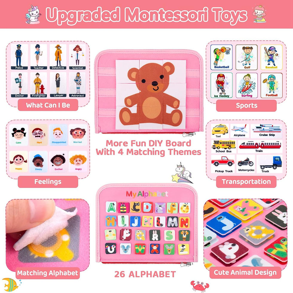Thumbnail: Montessori Toys Busy Board Toddler Sensory Activity Developing Board for Motor S