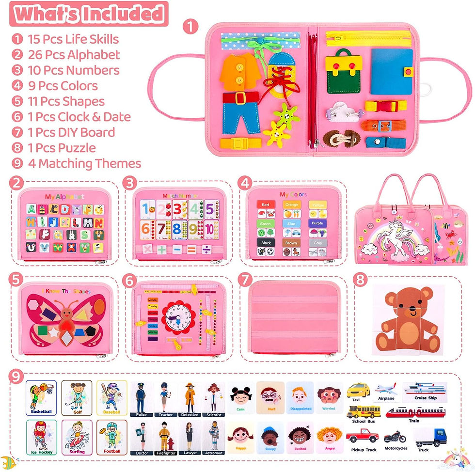 Thumbnail: Montessori Toys Busy Board Toddler Sensory Activity Developing Board for Motor S