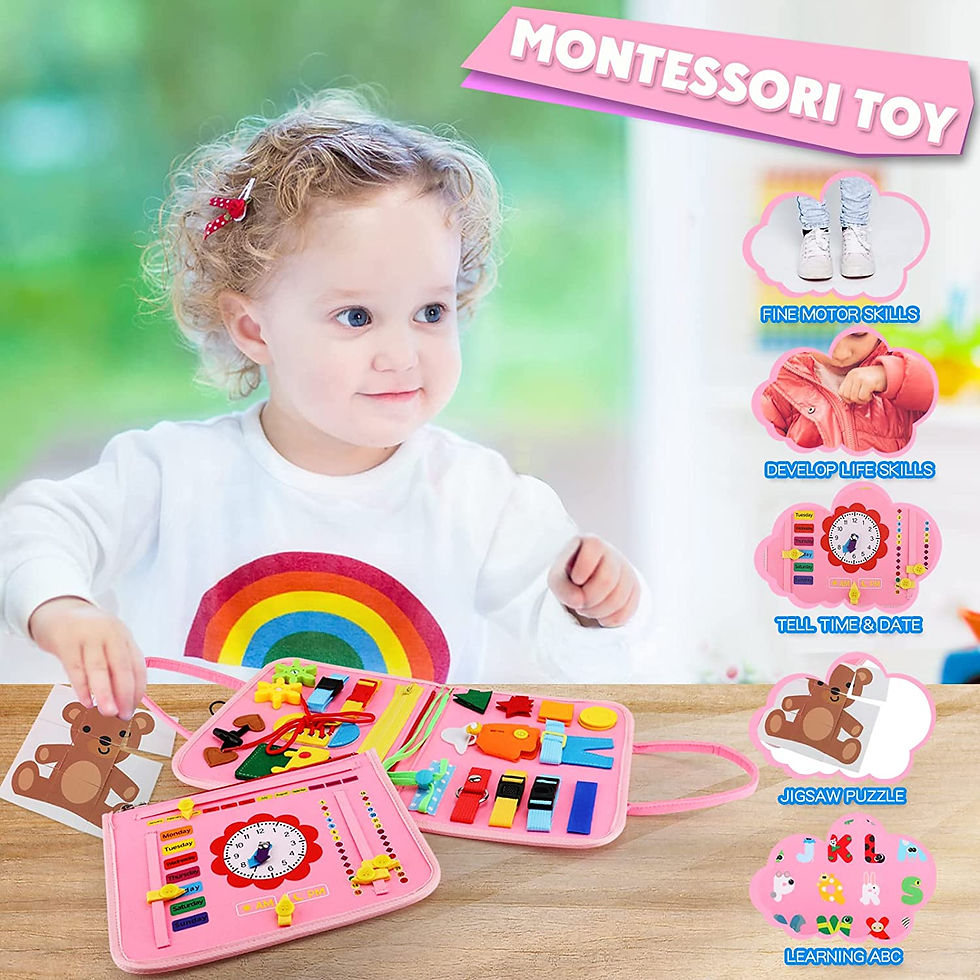 Thumbnail: Montessori Toys Busy Board Toddler Sensory Activity Developing Board for Motor S