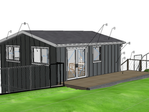 3D architectural rendering for a residential ADU project in Mill Valley by G Design.