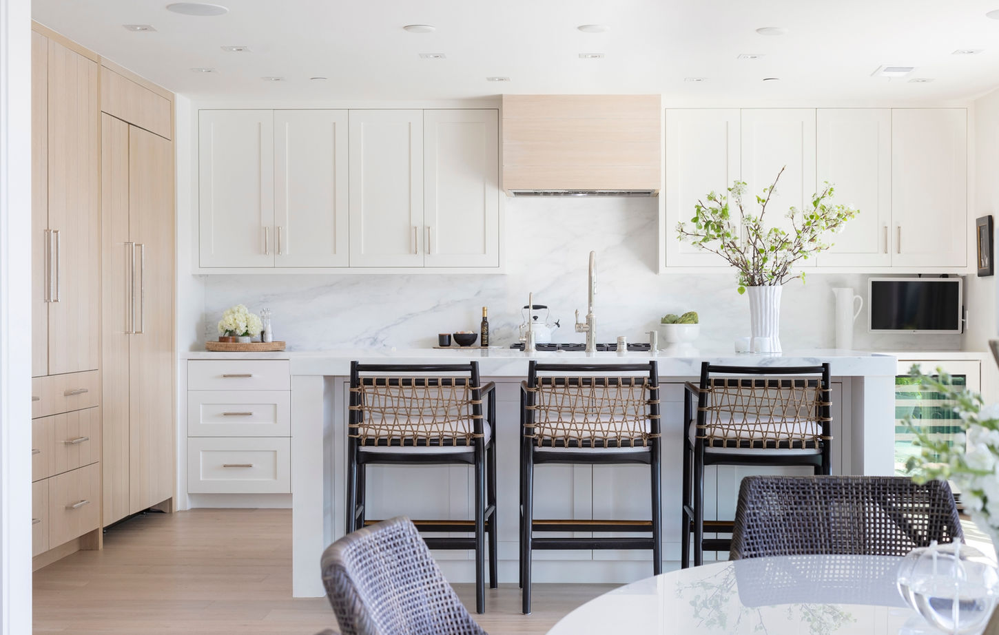 Custom luxury kitchen remodel in Belvedere, CA featuring bespoke cabinetry and professional-grade appliances by G Family Construction.