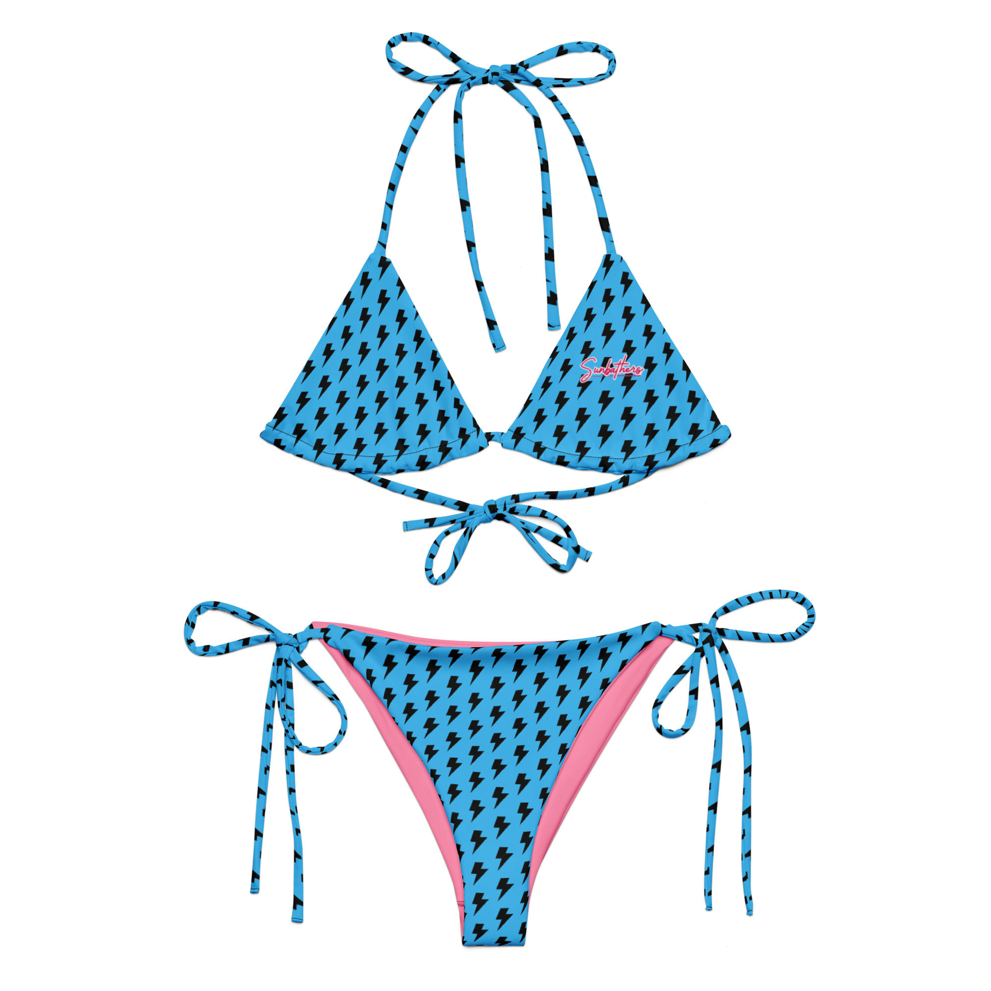 Sunbathers® Lightning Sky Blue Eco String Bikini Set
