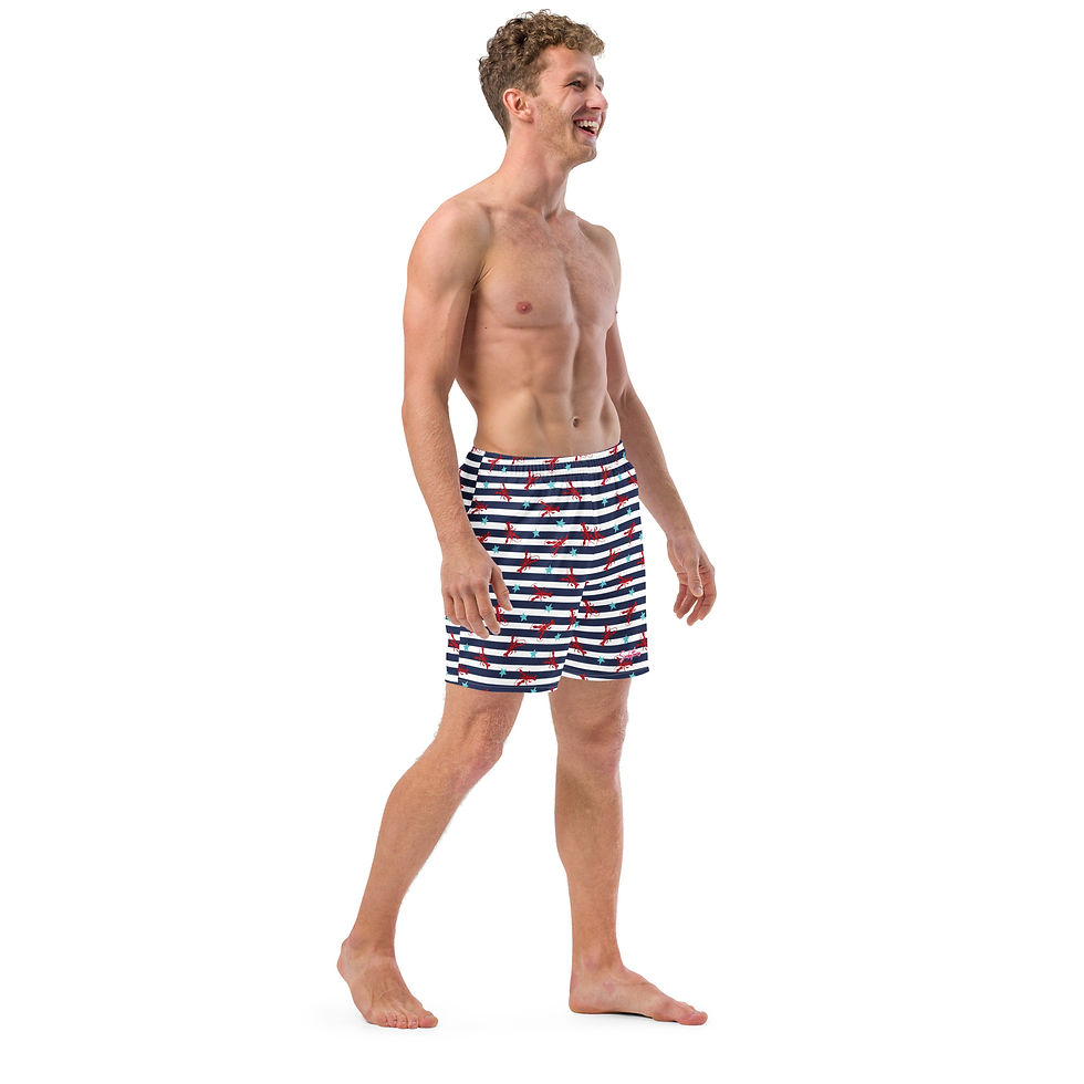 Miniaturbild: Sunbathers™ Lobster White and Blue Swim Trunks