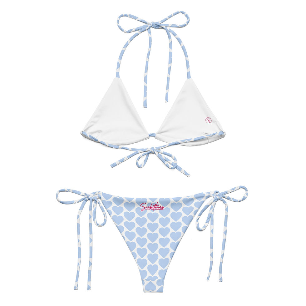 Miniature : Bikini string écologique Sunbathers® Baby Blue Hearts