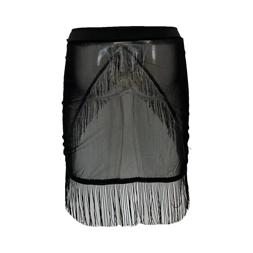 Thumbnail: Womens Sarong Skirt Beachwear Cover Ups Tassels High Waist Black Cover Ups S-5xl