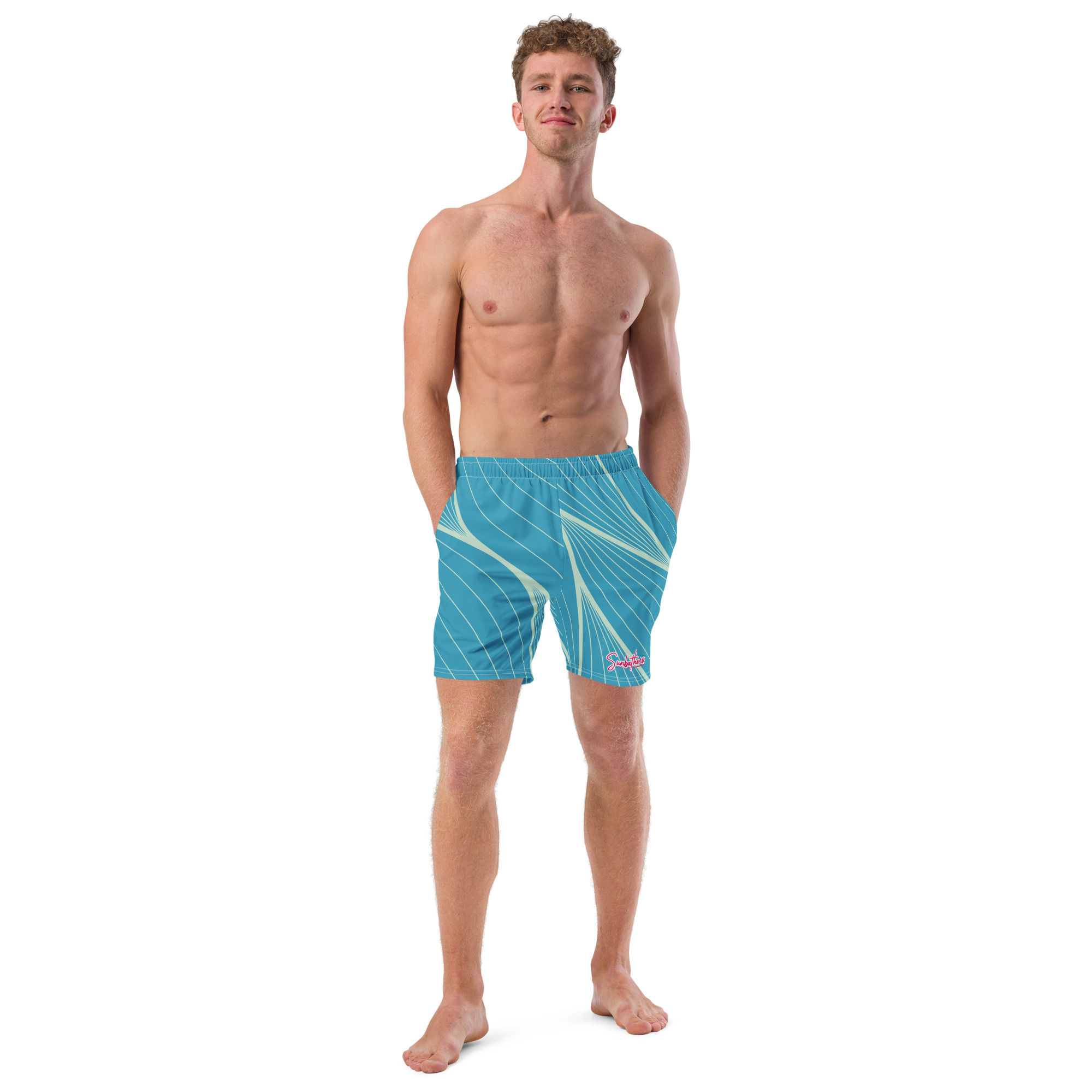 Sunbathers® Blue Arc Eco Swim Trunks