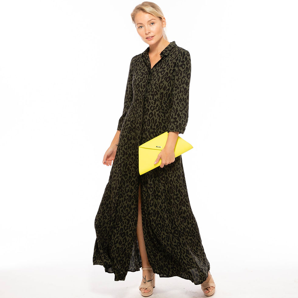 Thumbnail: SUSU Yellow Purse Leather Clutch Bag Unique Evenin