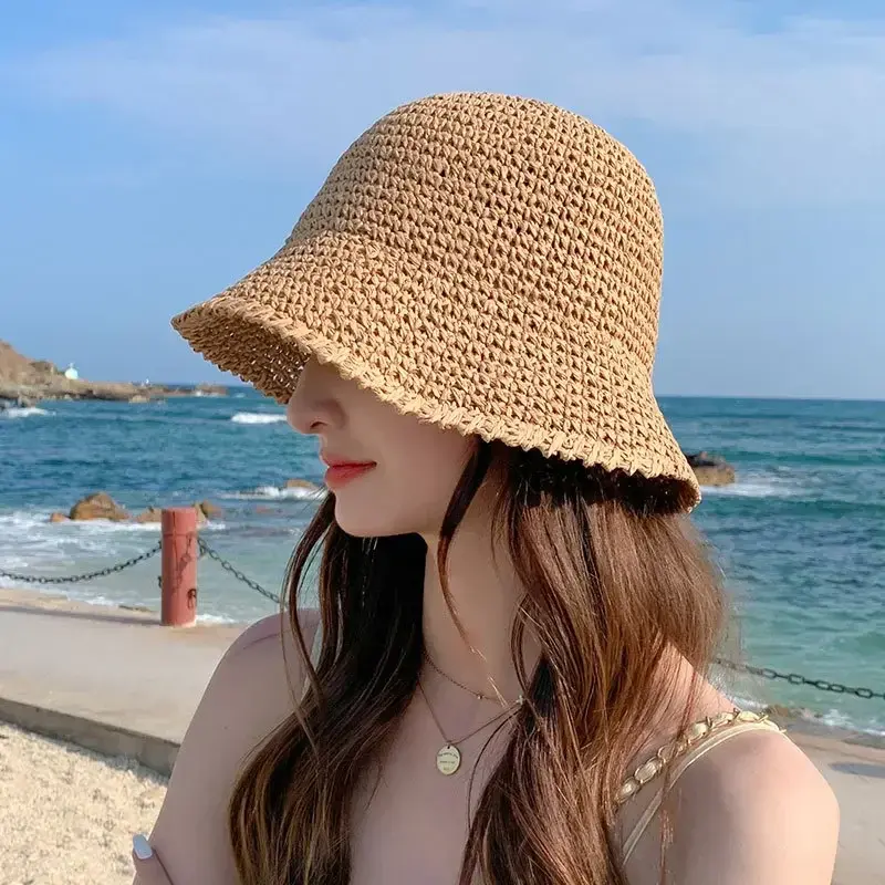 Thumbnail: Summer Woven Straw Hat Ladies Beach