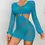 Miniaturbild: Sexy Backless Tunic Women Knitted Bodycon Long Sleeve Crochet Hollow Fishnet