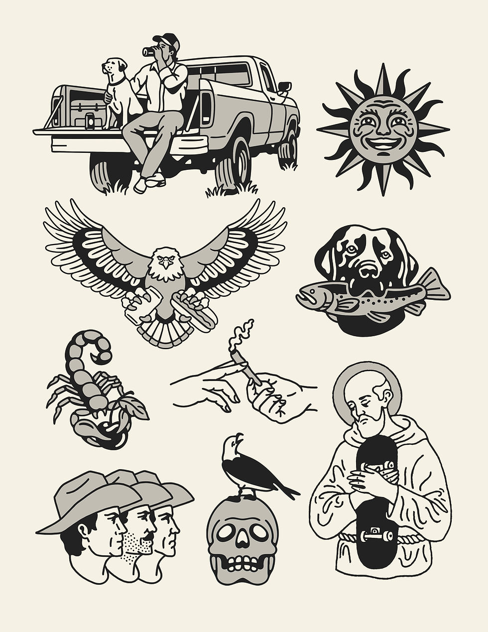 DAYBREAK V.8 Tattoo Flash Sheet